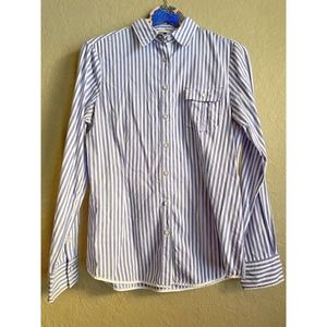 Brooks Brothers Women's Shirt Button Up Chambray Striped Size 10
